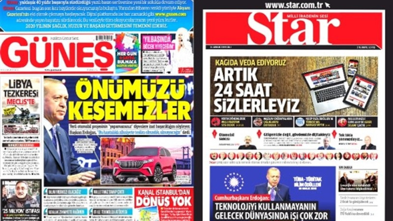 Güneş ve Star gazeteleri yazılı baskılarını sonlandırdı