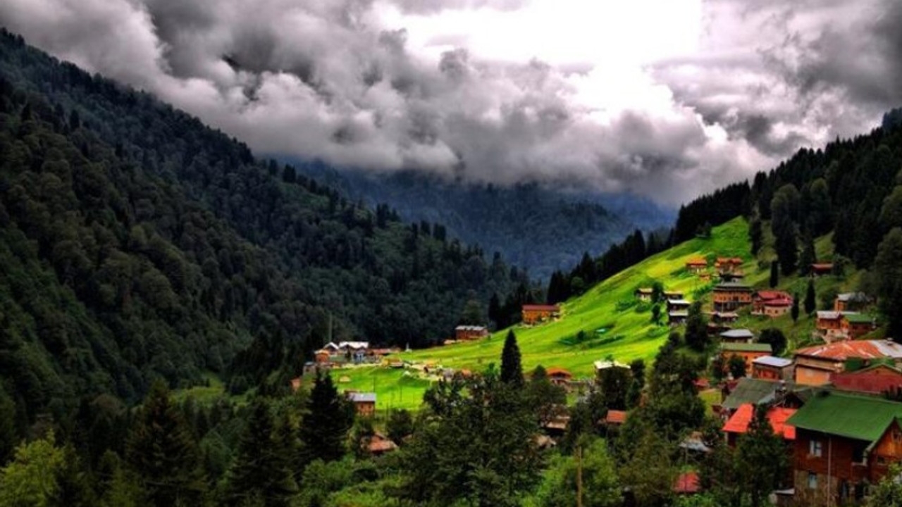 Ayder Yaylası'nda doğa ortasında otopark