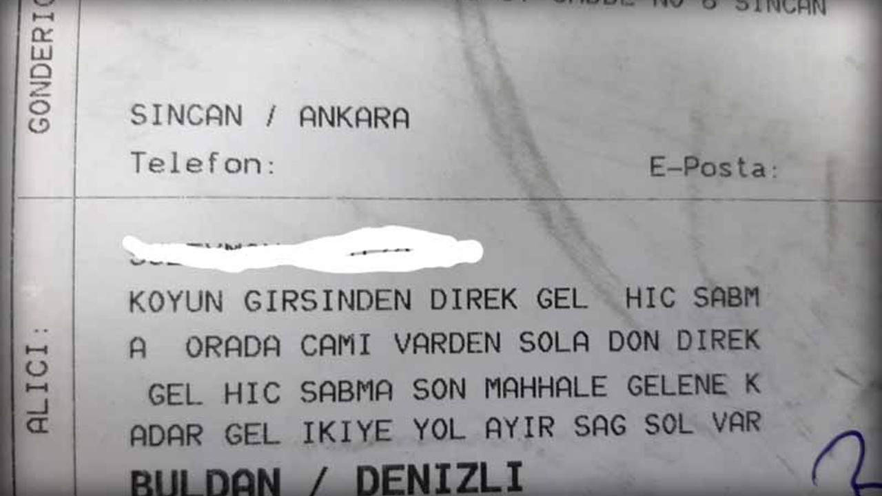 'Orada cami var, sola dön’ adresli kargo alıcısını buldu