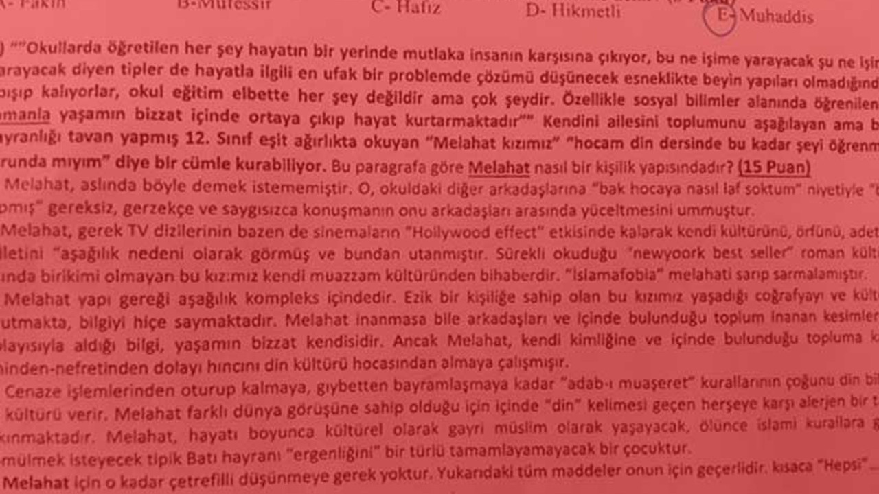 'Melahat' sorusuna soruşturma açıldı