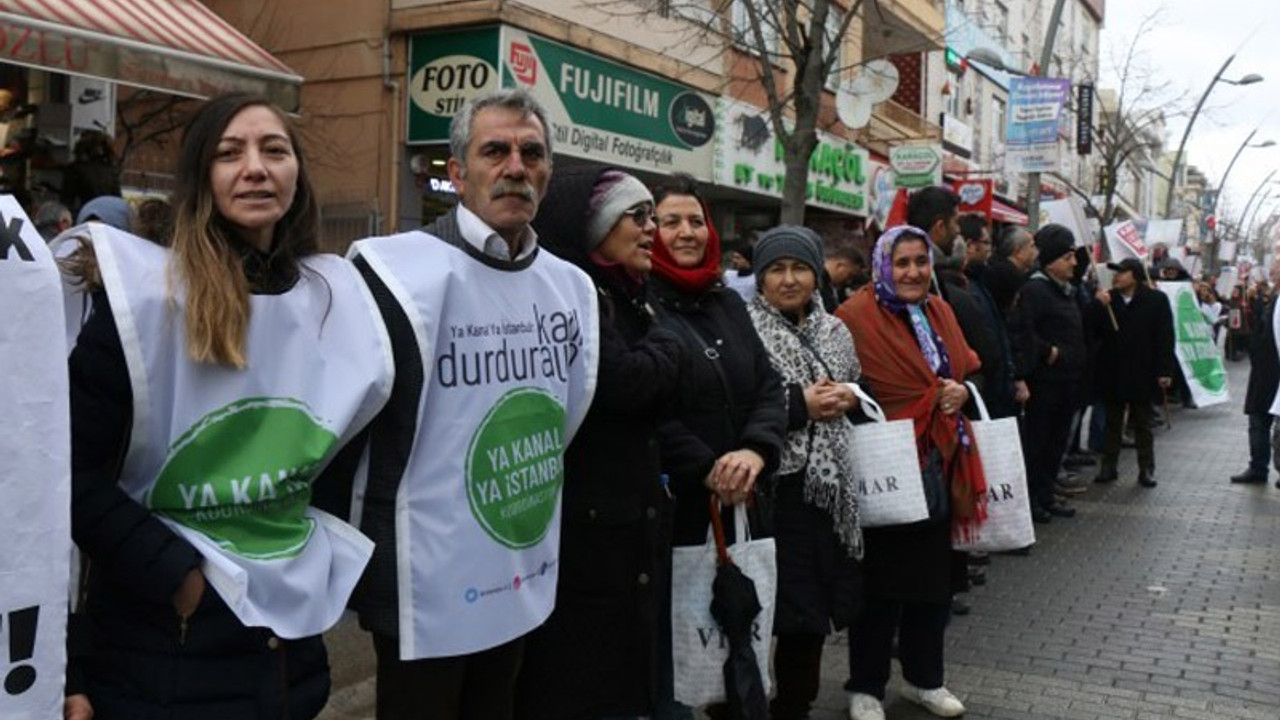 Sancaktepe'de insan zinciri: Kanal değil yaşam istiyoruz