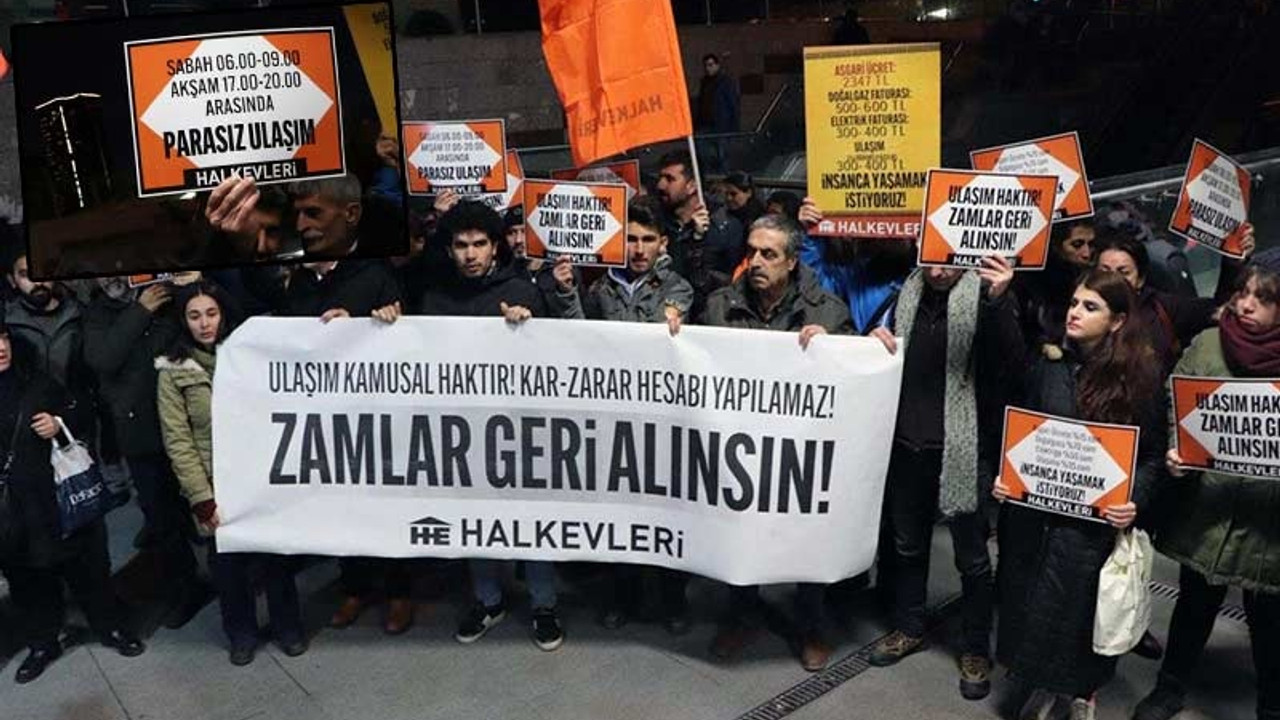 Halkevleri, İstanbul'daki toplu taşımaya yapılan zammı protesto etti