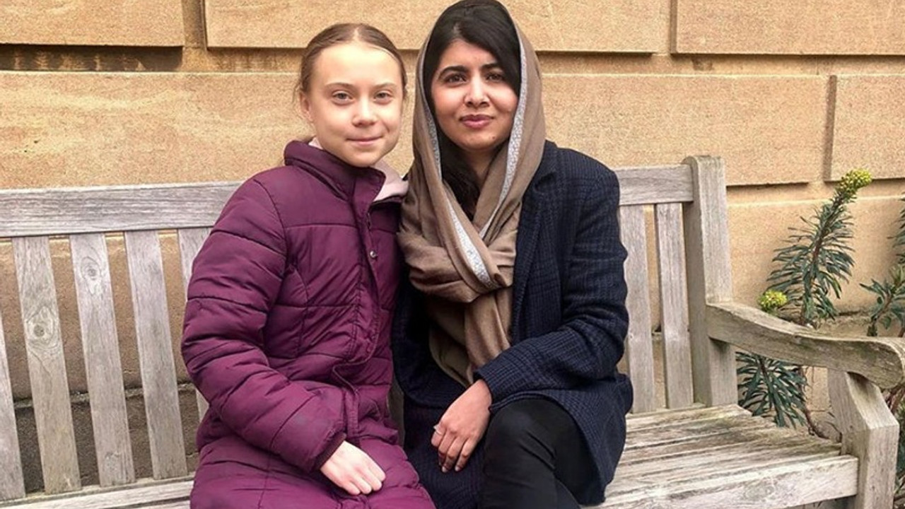 Malala ve Greta İngiltere'de buluştu