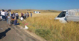 Tarım işçilerini taşıyan araç kaza yaptı
