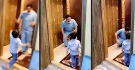 Salgın nedeniyle oğluna sarılamayan doktor baba gözyaşlarını tutamadı