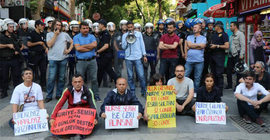 Polis Yüksel'deki oturma eylemini engelledi