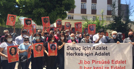 Suruç anmasına müdahale: Yaşamını yitirenlerin fotoğrafları yırtıldı
