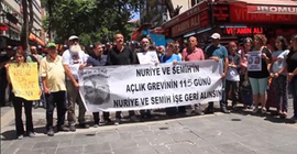 Açlık grevinin 115. gününde de Nuriye ve Semih yalnız bırakılmadı
