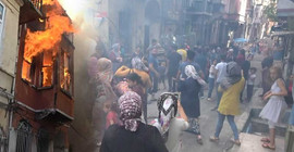 Beyoğlu'nda yangın paniği: 2 katlı ev yandı