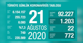 Türkiye'nin Coronavirus tablosu: Yeni vaka sayısı bin 203