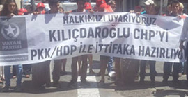 CHP'ye karşı yürüyen Vatan Partililer yuhalandı