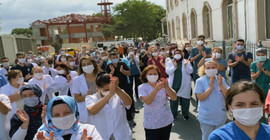 Sağlık çalışanları yürüdü: Sağlıkta şiddet pandemi ilan edilmeli