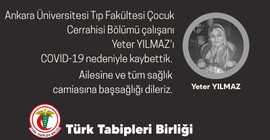 Sağlık çalışanı Yeter Yılmaz Coronavirus nedeniyle hayatını kaybetti