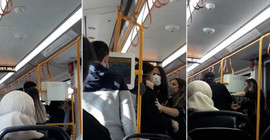 Metroda sarılan sevgililere 'kötü örnek oluyorsunuz' saldırısı