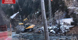 Artvin'de HES şirketi jandarma koruması eşliğinde çalışma yapıyor