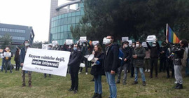İTÜ'lü öğrencilerden Boğaziçili arkadaşlarıyla dayanışma eylemi: Kayyum rektörler değil, seçim istiyoruz