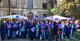 Boğaziçi Üniversitesi'nde kadın akademisyenler 8 Mart nöbeti tuttu