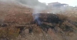 İzmir'de nükleer atıkların gömüldüğü araziden dumanlar yükseliyor