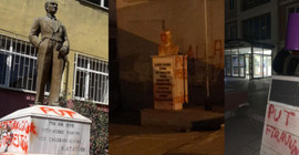 Tekirdağ'da, Atatürk heykellerine saldırı