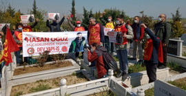 Sendika yöneticisi Hasan Oğuz mezarı başında anıldı