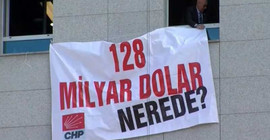 '128 milyar dolar nerede?' pankartı Meclis'e asıldı