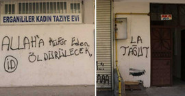 Kobane Davası öncesi Diyarbakır’da IŞİD imzalı yazılama