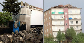 Ankara'daki fırtınada minareler yıkıldı, çatılar uçtu