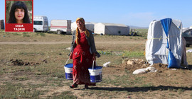 İşçiler suya ulaşmak için her gün 3 kilometre yol yürüyor