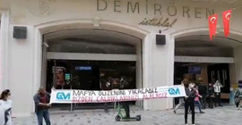 İstiklal Caddesi'nde 'Mafya düzenini yıkacağız, bizden çaldıklarınızı alacağız' pankartı açıldı