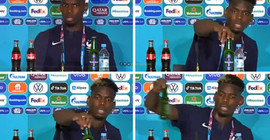 Kolayı protesto eden Ronaldo'dan sonra Pogba: Basın toplantısında masadan birayı kaldırdı