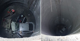 Otomobil 25 metre yüksekliğindeki metro inşaatına düştü: 1 ölü, 1 yaralı