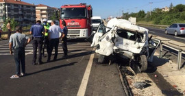 Tekirdağ'da işçi servisi kaza yaptı: 2 ölü, 4 yaralı