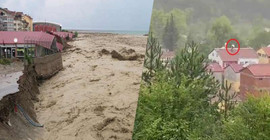Sinop'ta sel felaketi: Çatılara çıkıp beyaz örtü sallayarak yardım istediler
