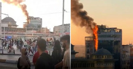 Taksim'de korkutan yangın