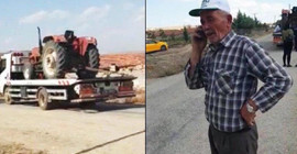 Haciz ile çiftçinin tarlada çalışan traktörüne el koydular: Bir donumuz kaldı satılmadık