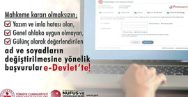 Ad-soyad değişikliği başvurusu e-Devlet'ten yapılabilecek