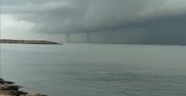 Edirne Enez sahilinde 2 hortum meydana geldi