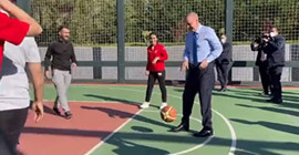 Hasta iddialarının ardından Erdoğan gençlerle basketbol oynadı