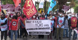 İzmir'de öğrenci protestosu: Saray kuklası YÖK'ü tanımıyoruz