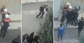 Polis şiddeti: Yolu kapatan polis aracına korna çalan vatandaşı tekme tokat dövdüler
