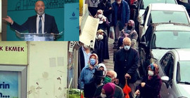 AKP’li Kaynar ekmek kuyruğuna 'mizansen' dedi