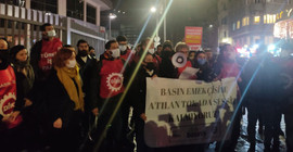 HaberTürk binası önünde Muharrem Sarıkaya protestosu