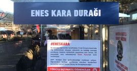 İzmir'de bir durağa Enes Kara'nın ismi verildi