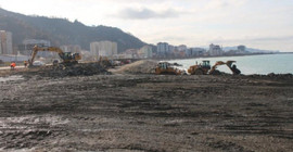 Rize'de şehir hastanesi yapmak için deniz dolduruluyor