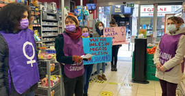 Kadınlardan işçilere destek için markette eylem: Migros sana söylüyorum AKP sen anla