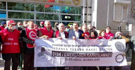 DİSK Emekli-Sen düşük maaş ve zamlara karşı eylemde