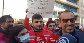 Haluk Levent'ten Yemeksepeti işçilerine destek ziyareti: Her zaman işçilerin yanındayız