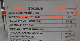 Boş tost, boş baklavadan sonra 'boş gözleme' de satılmaya başlandı