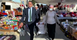 CHP'li Başarır semt pazarında: 100 liraya 7 kalem ürün alabildi