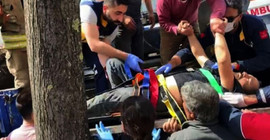 Avcılar'da vinç halatı operatörün üzerine düştü